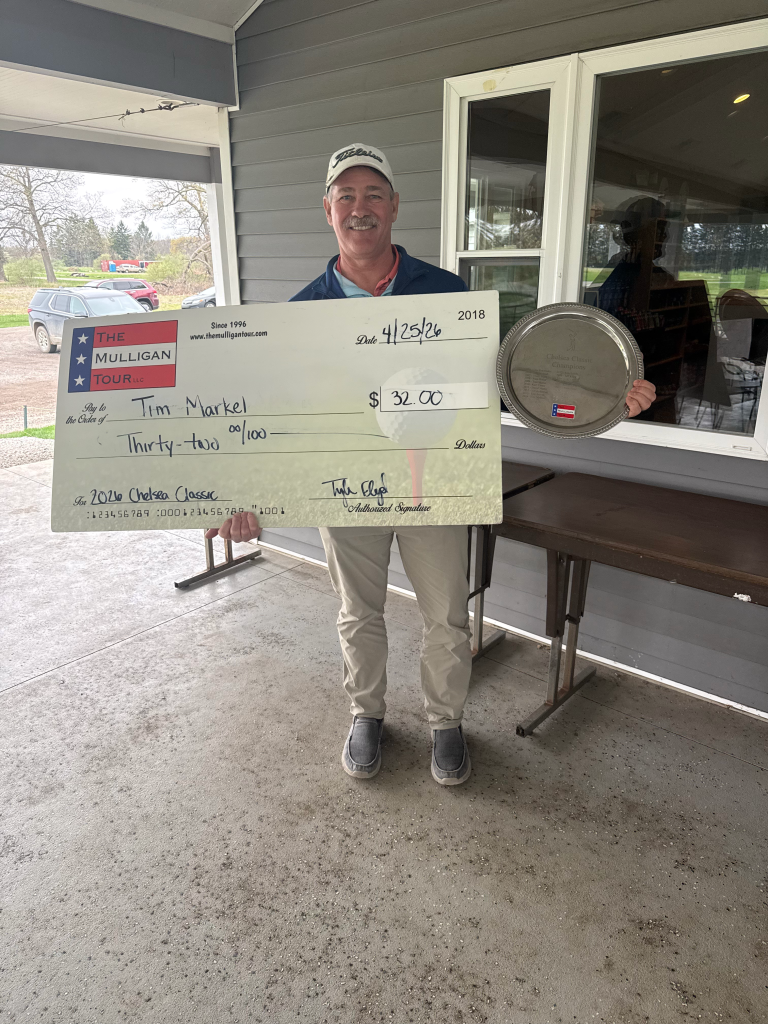 2026 Chelsea Classic recap at Calderone Golf Club Grass Lake Michigan — Tim Markel wins Mulligan Tour Western Division event